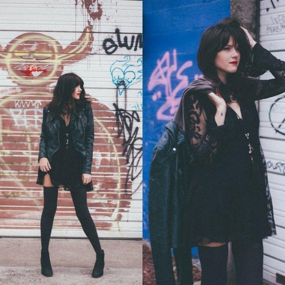 Free People Black Reign Over Me Lace Mini Dress - Picture 7 of 7